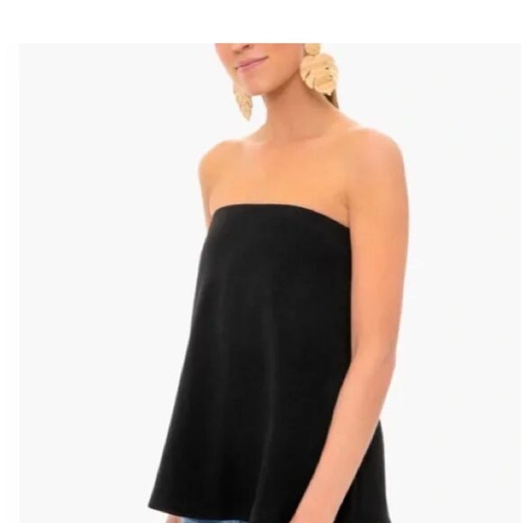 Tuckernuck | Strapless Black Crepe Marin Top | L NWT - Picture 2 of 9